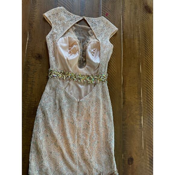 Mermaid Beaded Lace Prom Evening Gown 2 Illusion Bodice Tulle Formal Pageant - Picture 16 of 16